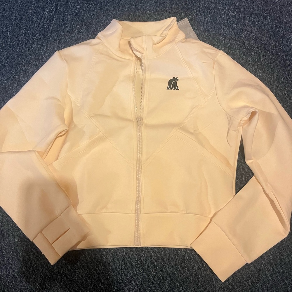 Chic Light Peach Bomber Jacket